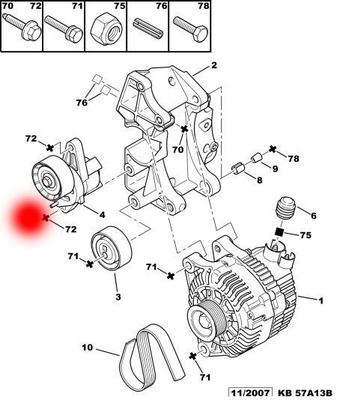 5751.97 9649675880 5751C8 Auto Belt Tensioner For CITROEN XSARA COUPE