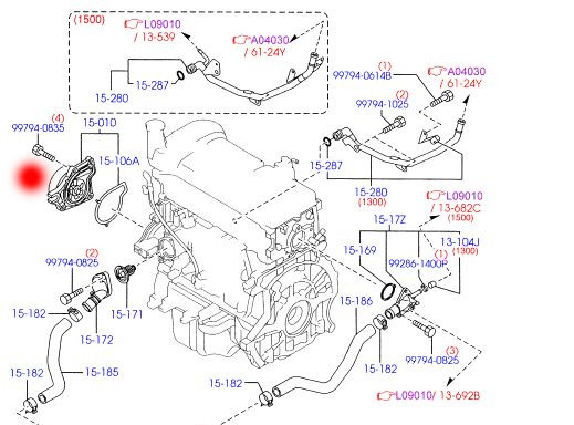 Z622-15010 ZJ01-15-010B Car Engine Water Pump For MAZDA 2 DE DH 1.3 DE3FS