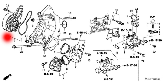 19200-RAD-003 19200-RAA-A01 Water Pump For HONDA ACCORD VII