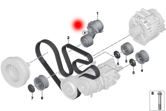 11287627052 11287530314 auto belt Tensioner For BMW 3 E90 330 XI