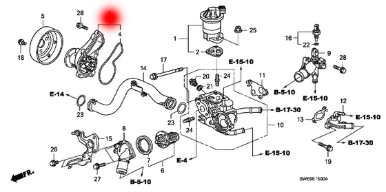 OEM 19200-RZP-003 19200-R1P-U01 WATER PUMP FOR HONDA ACCORD VⅢI (CU)2.0 I(CU1)