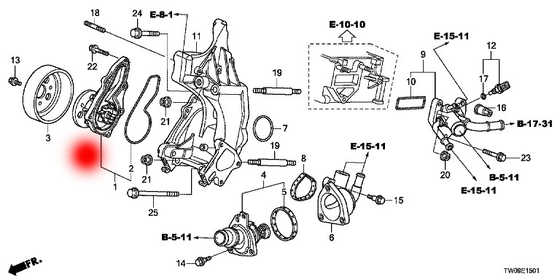 OEM 19200-R40-A01 19200R40A01 WATER PUMP FOR HONDA ACCORD VI(CU)2.4I(CU2)